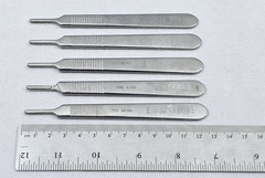 Lot of 5 Pilling 35-2950 #3 Knife Handle 5″, Blades 10, 11, 12 & 15, Germany