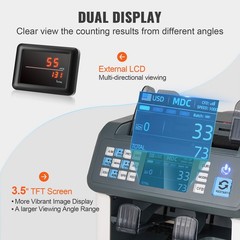VEVOR Money Counter Machine Bill Counter with UV MG IR DD Counterfeit Detection