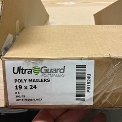 Ultraguard PB1924U 19”X24” 2.0-Mil Poly Mailers 200-Count (new)