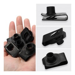 Bonsicoky 25 Pcs Extruded U Type Nuts M10 Carbon Steel Black Fasteners for A…