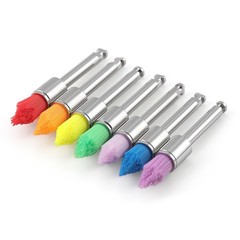 100pcs Dental Nylon Colored Soft Bowl Polishing Tapered Prophy Brushes Latch Typ