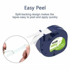 10PK Replace Dymo LetraTag Refill 91330 White Paper Label Tape 12mm 4m LT-100H