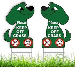 2 PC Keep off Grass Sign – 8X12 Double Sided Coroplast No Peeing Dog Signs for Y