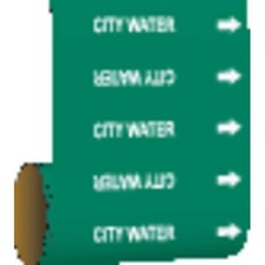 Brady 41522 Pipe Marker, City Water, Green, 41522