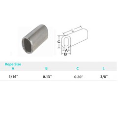 Stainless Steel Wire Rope Oval Sleeves Oval Crimping Sleeves With Chamfer