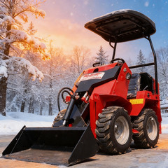 NEW Mini Wheel Type Skid Steer Loader Riding Skid Machine 13.5HP EPA For Sale