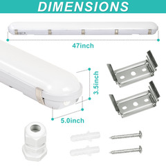 6PACK 4FT LED Vapor Tight Light 3CCT Vapor Proof Light 40W/50W/60W Selectable