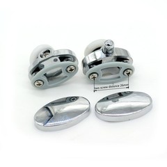 Set of 4 New Oval Singel Wheel Shower Door 23 millimeters, Silver Chrome