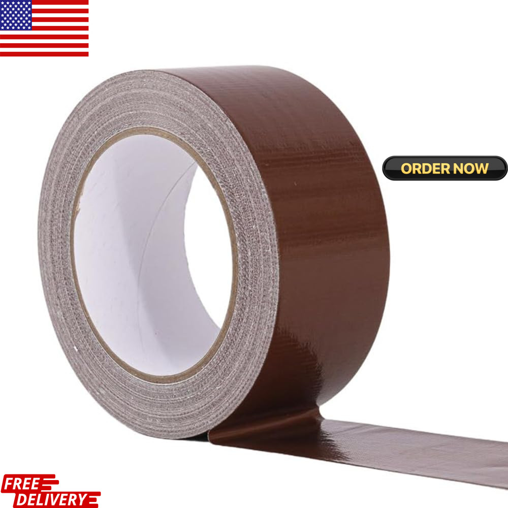 Duct Tape Dark Brown 2 Inches X 30 Yards, No Residue, Waterproof, Tear by Hand,