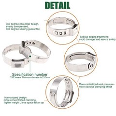 81Pcs Single Ear Hose Clamps Set 6-23.5mm Stepless Stainless Steel with Pincer