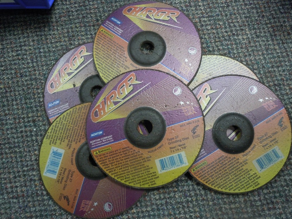 6 Norton Charger 7″ X 1/4″ X 7/8″ TY27 Depressed Center Grinding Wheels