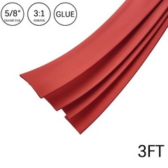 3:1 Heat Shrink Tube – 5/8″ Red Dual Wall Marine Adhesive Glue Lined Waterproof