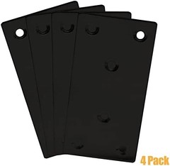 4pcs Metal Flat Straight Brace Bracket, 4” x 2” (L x W), Black | Stainless St