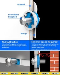 Blue Drywall Anchors | Pack of 4 Up to 205Ibs/93kg | Heavy Duty Drywall Ancho…