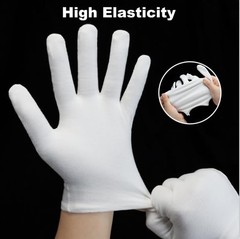 3 Pairs White Cotton Gloves For Dry Hands Sleeping Premium Cotton Gloves
