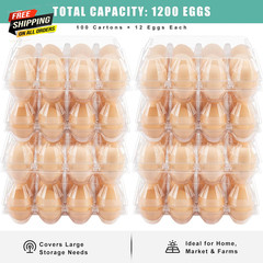 100 Packs Egg Cartons Cheap Bulk，Plastic for 12 Eggs, Clear Egg Cartons 💪