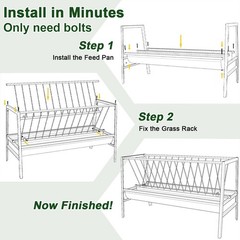 Pasture Hay Feeder 5-Feet Long 77 Gallon Livestock Feeder For Farms Sheep Sheds