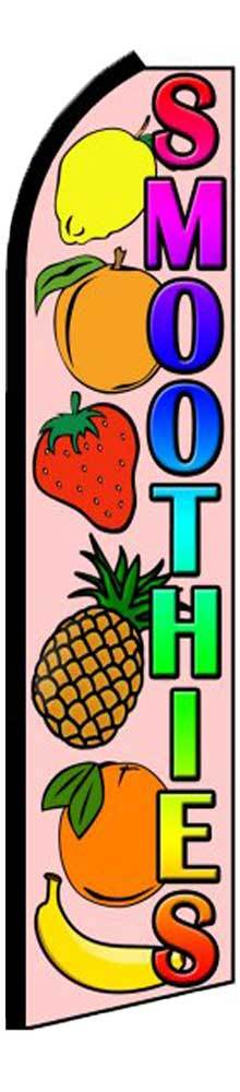 SMOOTHIES Banner Flag Only Sign 3′ Wide Advertising Swooper Flutter Feather