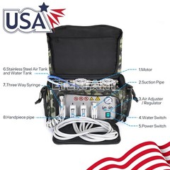 Dental Portable Delivery Unit Mobile Bag Air Compressor Suction System 4H
