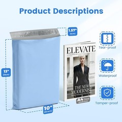 Tear Resistant 10×13 Poly Mailers – Self-Seal, 50 Pack for Reliable Shipping