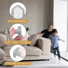 12Pcs Corner Protectors Table Corner Protectors(T-shaped Grey)