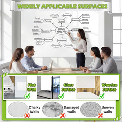 Whiteboard Sticker for Wall, 4X6Ft White Board Paper, Super Sticky Dry Erase Wal