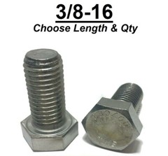 3/8-16 Stainless Steel Hex Cap Screw Bolt (All Sizes & Qty’s) 18-8 / 304 Grade