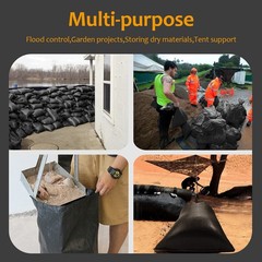 Heavy Duty Sand Bags 16×25.5 Polypropylene UV Protected Flood Control Black 50 B