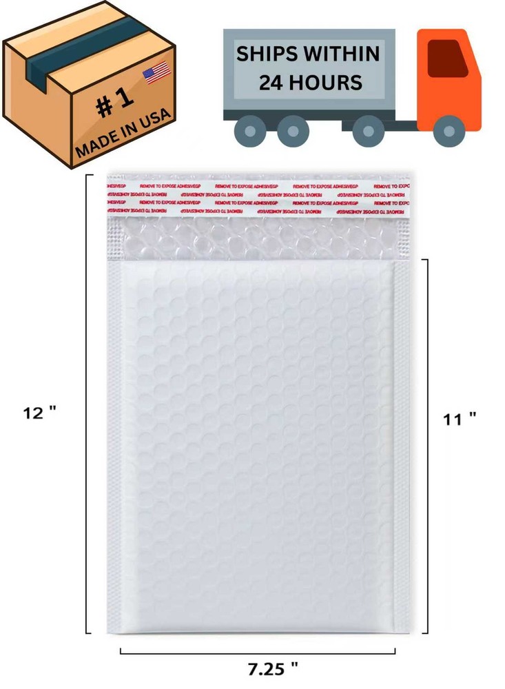 400PCS #1 Poly Bubble Mailers Mailing bags Padded Shipping Envelopes 7.25×12