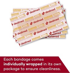 Dealmed Fabric Flexible Adhesive Bandages with 100 Count (Pack of 1)
