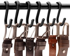 Brute Strength – S Shaped Hooks Wrapped in Full Grain Leather – 2 pcs – Black…