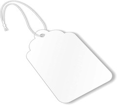 1000 White Price Tags w/ Strings – Size-8, 12pt Thick