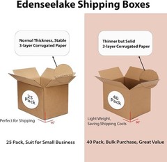 40 Pack 7x5x4 Inches Brown Cardboard Shipping Boxes for Packing, Moving, Mailing