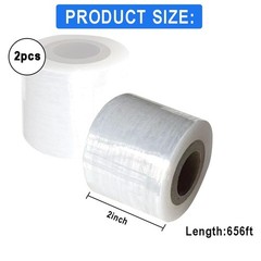 2 Pack Mini Stretch Wrap Film Unheated Shrink Wrap Roll for Bottles/Jars Seal Pa