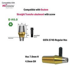 Dental Titanium Straight Abutment Ti Cemented Abutment Fits to Osstem Hiossen TS