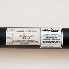 PTO Drive Line, Post Hole Digger, 1-3/8 x 6 to 1-1/4 round, 53″ – 77″ , Series 4