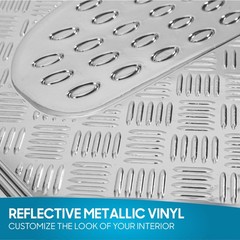 Bdk Metallic Chrome Car Floor Mats All-Weather Universal Fit Automotive Floor