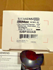 Siemens 52BP2D2AB Illuminated Push-Pull Switch 30 mm 1NO/1NC Mushroom Head
