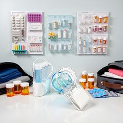 1pc Blue Portable Pill Taker, Tablets Pills Blister Pack Opener