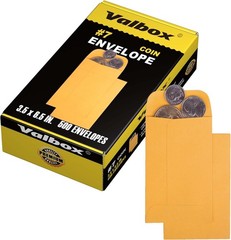500 Count 3.5×6.5 Kraft Paper Coin Envelopes with Gummed Flap for Storage