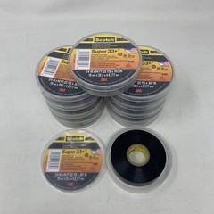 3M Scotch Electrical Tape Super 33+- Black, 3/4″ X 66′, Lot of 10 Rolls NEW!