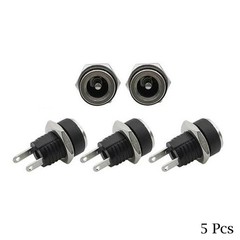 5 Pair DC 12V Panel Mount Power Jack Plug Male Female Barrel Connector Set