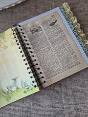 LGB About God Hardcover Junk Journal Wire Bound Scrapbook Vintage Upcycled Book