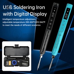 Digital USB Smart Temperature Adjustable Soldering Iron 800mAh battery Portable