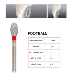 10-100 Pcs Dental FG Diamond Burs Football #368-023F/#379-023F Fine Red
