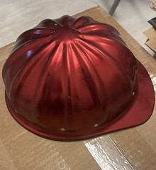 Vintage Fibre-Metal SuperLite Aluminum Hard Hat 1960-70’s Safety Cap CRIMSON