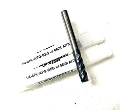 2PC Carbide Plus 1/4″ 4FL Corner Radius End Mill .06R Carbide AlTiCrN 3/4″ LOC