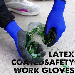 Crinkle Latex Rubber Hand Coated Safety Work Gloves for Men Women General Multi
