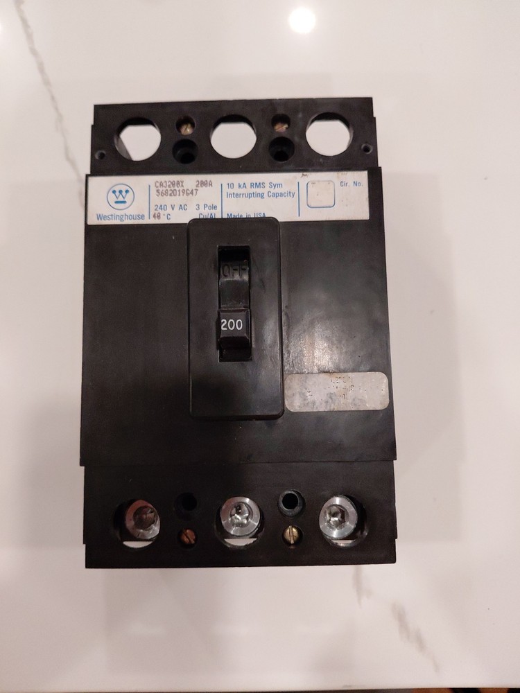 Westinghouse CA3200X 3Pole 200Amp 240Vac Bolt-On Circuit Breaker, Fresh Takeout