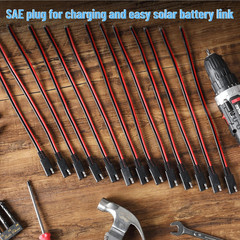 16 Pack SAE Connector 12 Inch 14 AWG Copper Wire 2 Pin Single Plug Connector